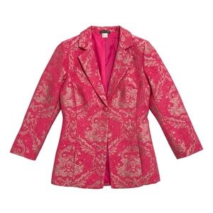 VENUS Pink Jacquard Paisley Women's Blazer